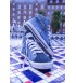  Handmade sneaker blue denim and brown leather.
